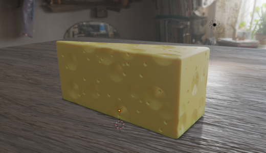 【Blender2.8トレーニング】チーズを作ってみました 床テクスチャの貼り方など