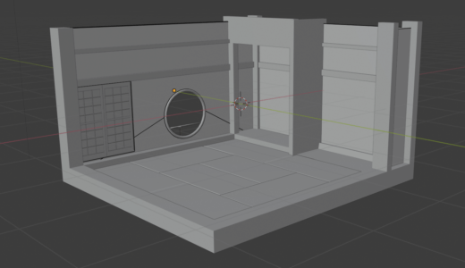 【Blender2.8】和室CGの作り方 Part2 ナイフ投影/2つ分のマテリアル追加など