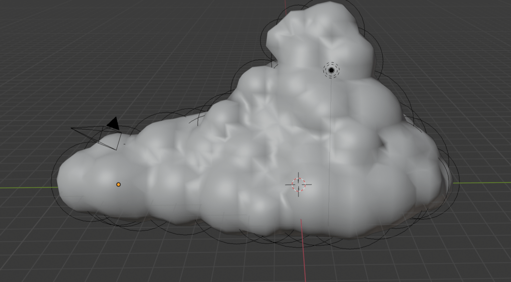 下から見て雲の形を作る